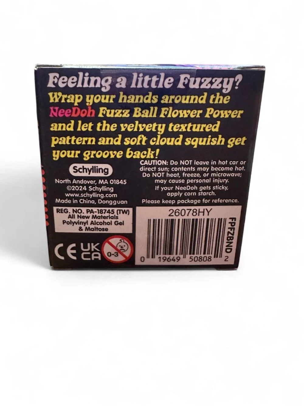 NEW Schylling NeeDoh Fuzz Ball Flower Power- Orange squishy sensory fidget toy